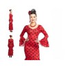 -DISFRAZ VESTIDO SEVILLANAS ROJO LUNAR NEGRO S