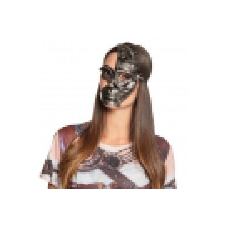 MASCARA STEAMPUNK MEDIA GRIS