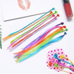 -EXTENSION TRENZAS CON 6 PINZAS DE COLORES