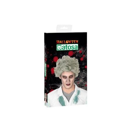 -PELUCA CORTA GRIS HALLOWEEN