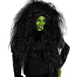 -PELUCA FRISE NEGRA DE GRAN TAMAÑO