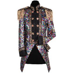 -CHAQUETA NEGRA HOMBRE CON LENTEJUELAS CUADRADAS S