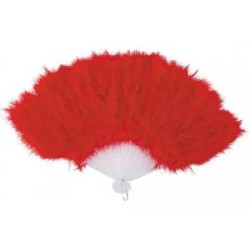 -ABANICO PLUMAS ROJO