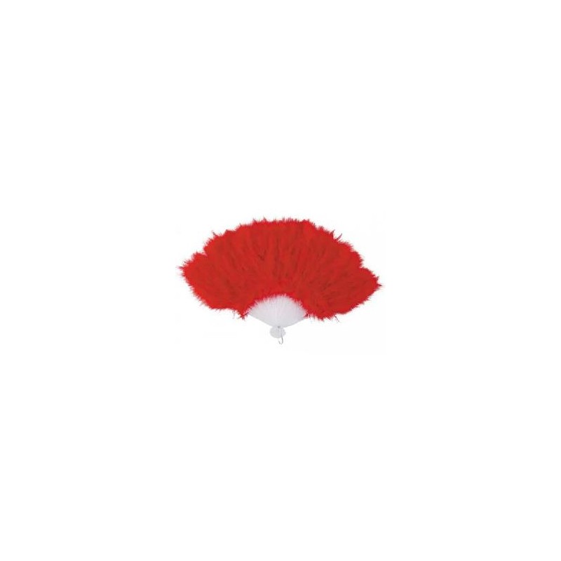 -ABANICO PLUMAS ROJO