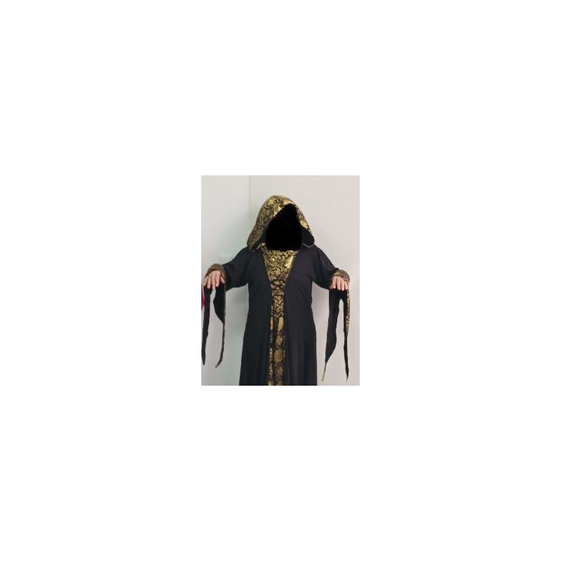 -VESTIDO MEDIEVAL NEGRO Y DORADO