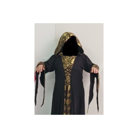 -VESTIDO MEDIEVAL NEGRO Y DORADO