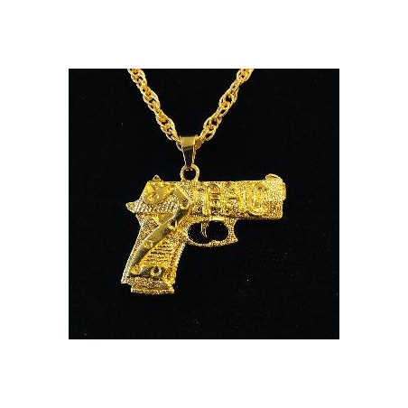 -COLLAR DORADO CON COLGANTE PISTOLA