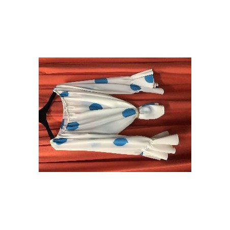 CAMISA FLAMENCA BLANCA LUNAR AZUL GALLETAT-44