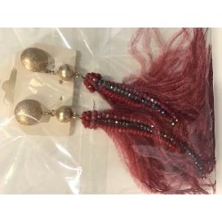 PENDIENTES CON ABALORIO PLUMA BUGANVILLA