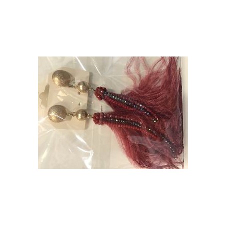 PENDIENTES CON ABALORIO PLUMA BUGANVILLA