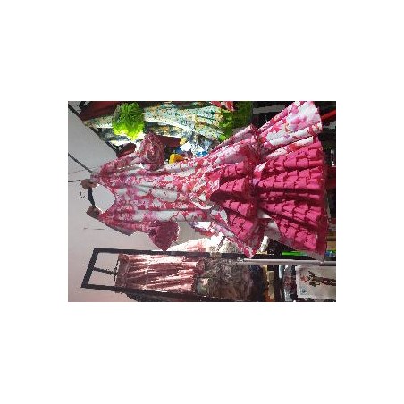 -VESTIDO CORDOBA ESTAMPADO FLORES FUCSIA 42