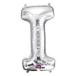 -GLOBO PLATA LETRA "I" 86 CM