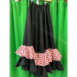 -FALDA FLAMENCA NEGRA 2 VOLANTES 40