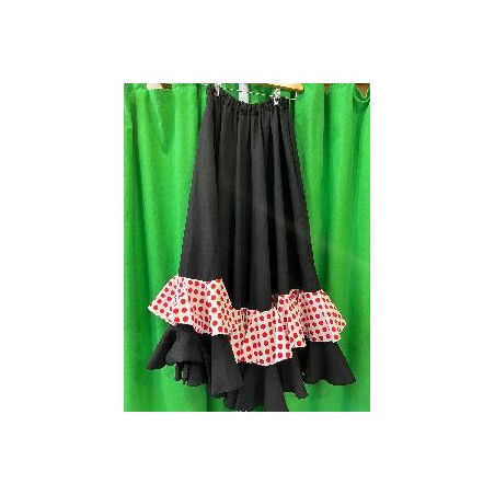 -FALDA FLAMENCA NEGRA 2 VOLANTES 40