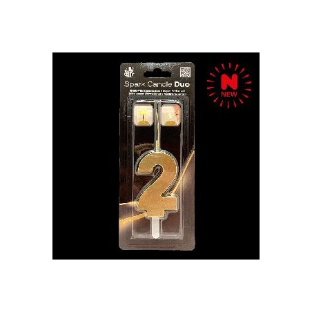 -SET BENGALA Y VELA ORO Nº 2