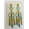 PENDIENTES JOYA PIEDRAS AZULES DOS AROS