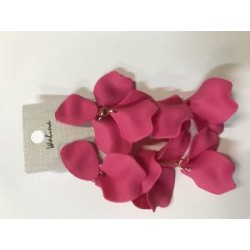 PENDIENTE HOJAS FUCSIA
