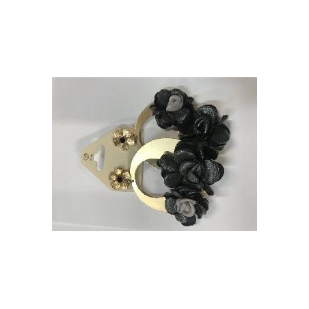 PENDIENTES CESTA ARO FLOR NEGRA