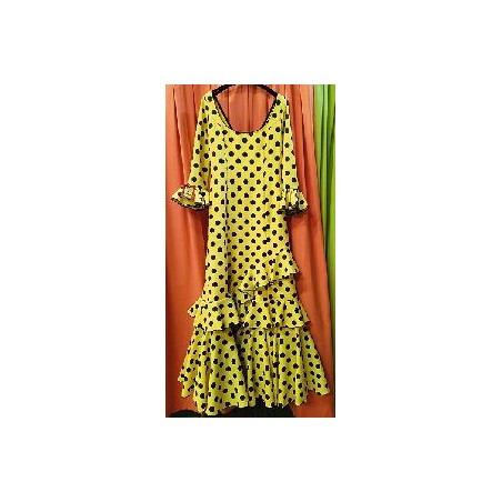 -VESTIDO PODERIO AMARILLO LUNAR EURO NEGRO 40