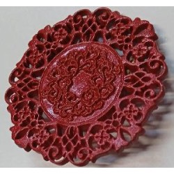 SET BROCHE Y PEINETA GRANATE