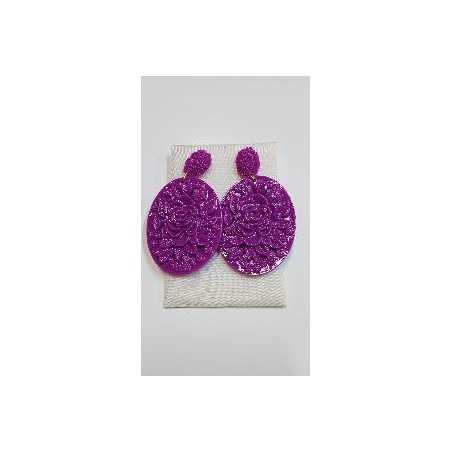 PENDIENTES DE ARO MORADO