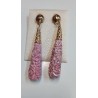 PENDIENTES LARGOS ROSAS DORADOS