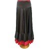 -FALDA 2 VOLANTES COLOR NEGRO Y ROJO S