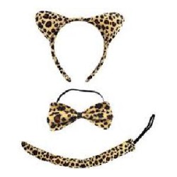 CONJUNTO DIADEMA PAJARITA Y RABO TIGRE