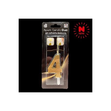 -SET BENGALA Y VELA ORO Nº 4