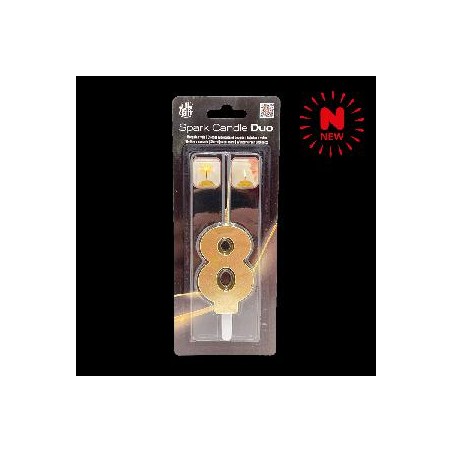 -SET BENGALA Y VELA ORO Nº 8