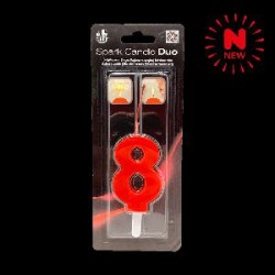 -SET BENGALA Y VELA ROJO Nº 8