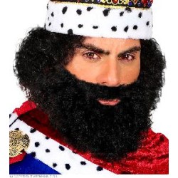 -BARBA CON BIGOTE RIZADA Y NEGRA