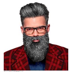 -BARBA CON BIGOTE PERSONAJES gris