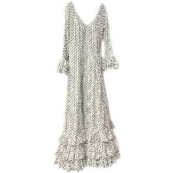 -VESTIDO GITANILLA BLANCO LUNAR LENTEJA NEGRO 42