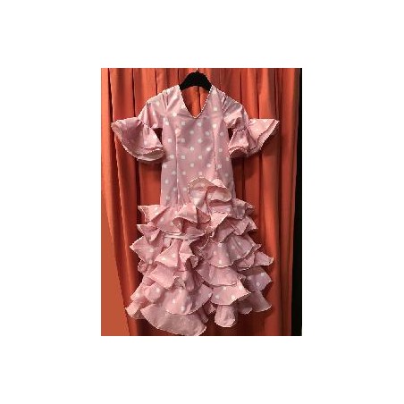 VESTIDO ALCAZAR ROSA LUNARES BLANCOS 26