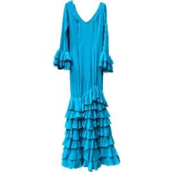 -VESTIDO NARDO VOLANTES TURQUESA 34