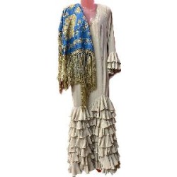 -VESTIDO NARDO VOLANTES BEIG 46