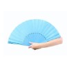 ABANICO DE MADERA AZUL CIELO