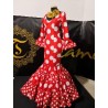 -VESTIDO ALMERIA ROJO LUNAR GALLETA BLANCO 40