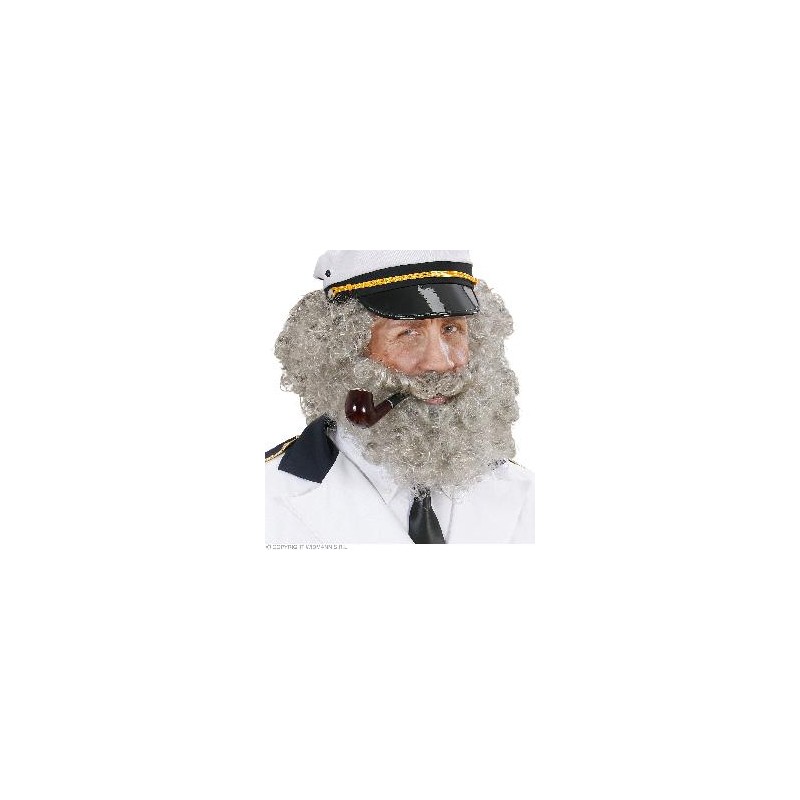 -PELUCA Y BARBA RIZADA GRIS