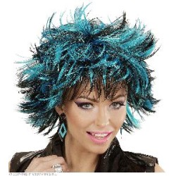 -PELUCA STEAMY AZUL Y NEGRO CORTA