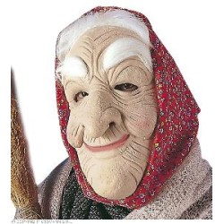 -MASCARA VIEJA BRUJA CON PELO Y PAÑUELO
