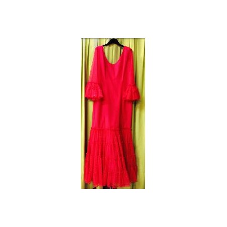 -VESTIDO SEVILLA ROJO PLUMETI CANASTERO 44