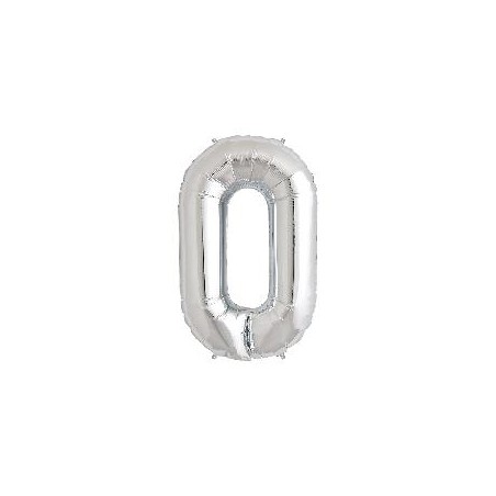 -GLOBO PLATA LETRA "O" 86 CM