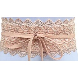 FAJIN ECOPIEL CON ENCAJE COLOR SALMON