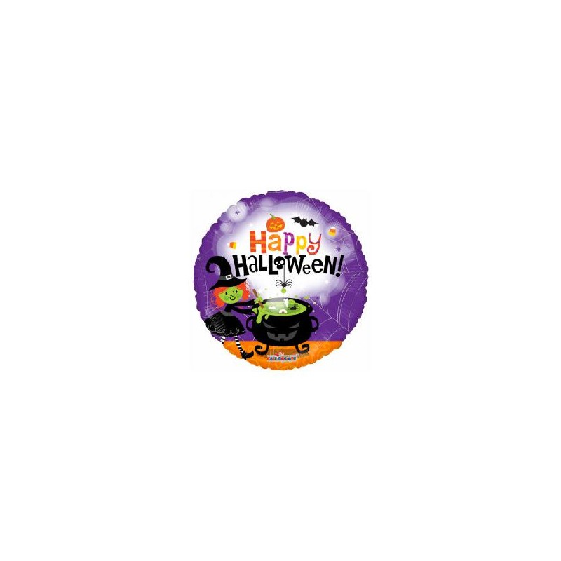 -GLOBO DE FOIL REDONDO 46CM-BRUJA