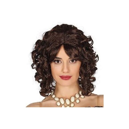 -PELUCA CASTAÑA RIZADA