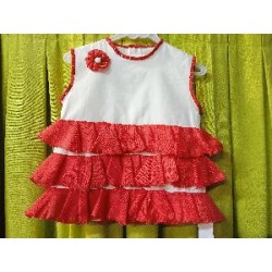 -VESTIDO FLAMENCO FLOR VOLANTES 24 MESES