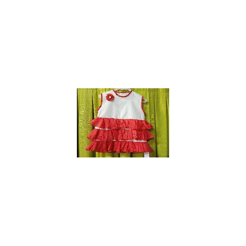 -VESTIDO FLAMENCO FLOR VOLANTES 24 MESES