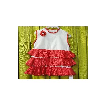 -VESTIDO FLAMENCO FLOR VOLANTES 24 MESES